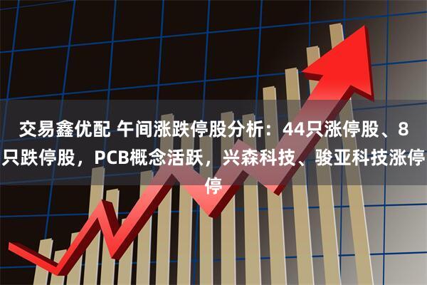 交易鑫优配 午间涨跌停股分析：44只涨停股、8只跌停股，PCB概念活跃，兴森科技、骏亚科技涨停
